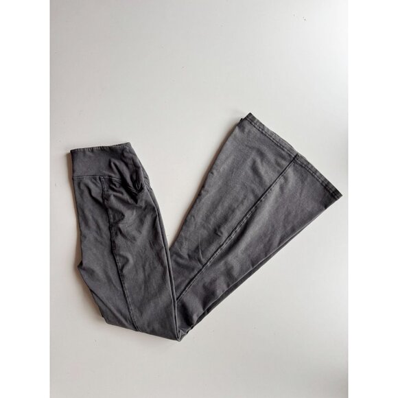Urban Outfitters OUT FROM UNDER Aria Grey Cotton Seamed Flared Pants, Size S - Picture 4 of 13
